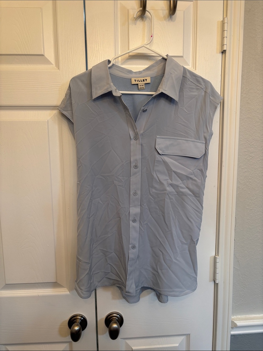 Tilley Light Blue Short-Sleeve Button Down Shirt